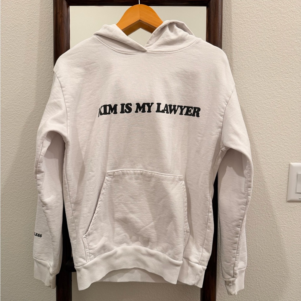 TALENTLESS White 'Kim Is My Lawyer' Hoodie